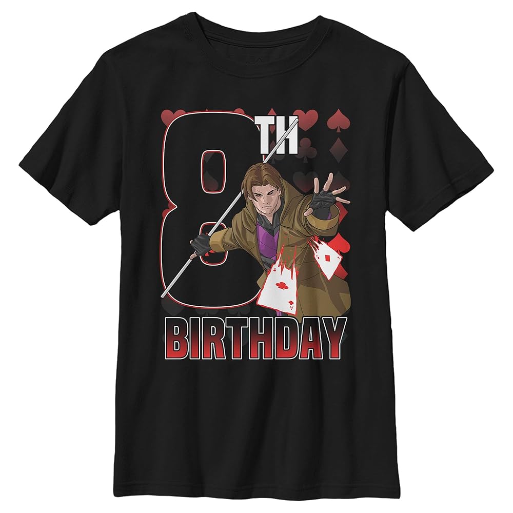 Amazon.com: Marvel Boy's Gambit 8th Birthday T-Shirt - Black